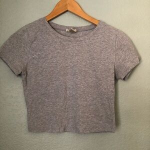 BOZZOLO Large Gray Women's Crop Top Cotton